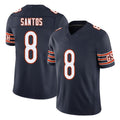 Chicago #8 Cairo Football V Neck Short Sleeve Navy Jersey Santos For Men Youth Women Gift