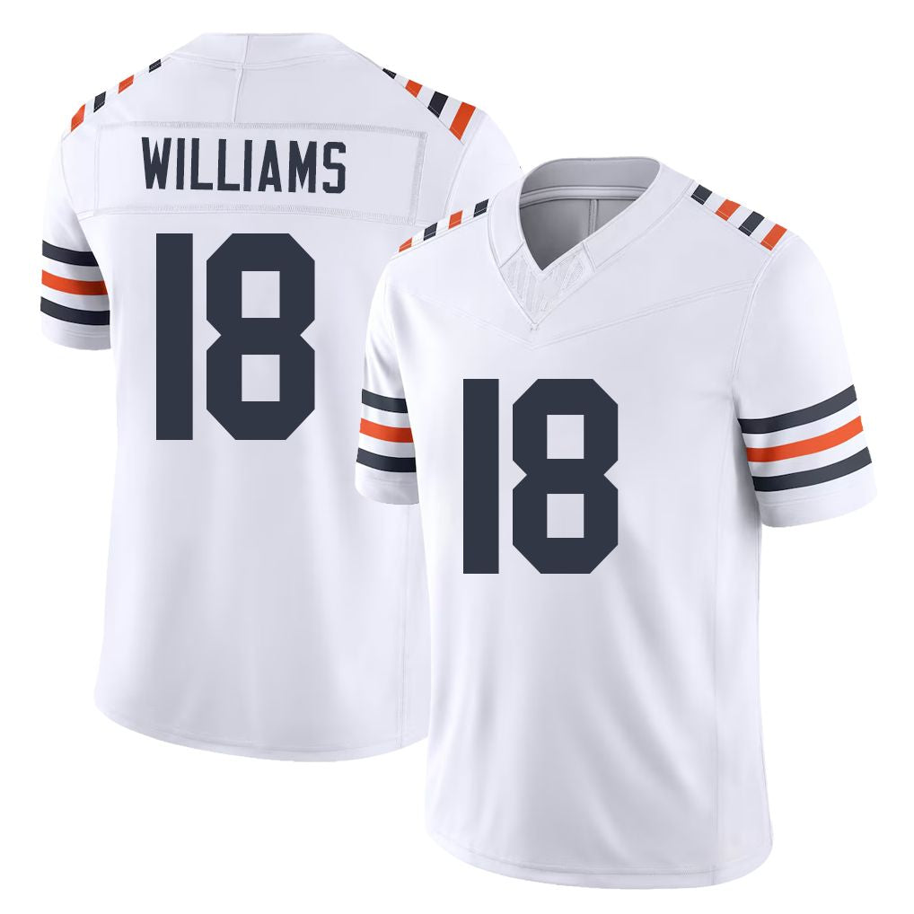 Chicago #18 Caleb Football V Neck Short Sleeve White Jersey Williams For Men Youth Women Gift