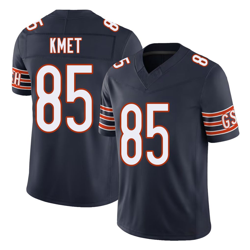 Chicago #85 Cole Football V Neck Short Sleeve Navy Jersey Kmet For Men Youth Women Gift