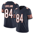 Chicago #84 Colston Football V Neck Short Sleeve Navy Jersey Loveland For Men Youth Women Gift