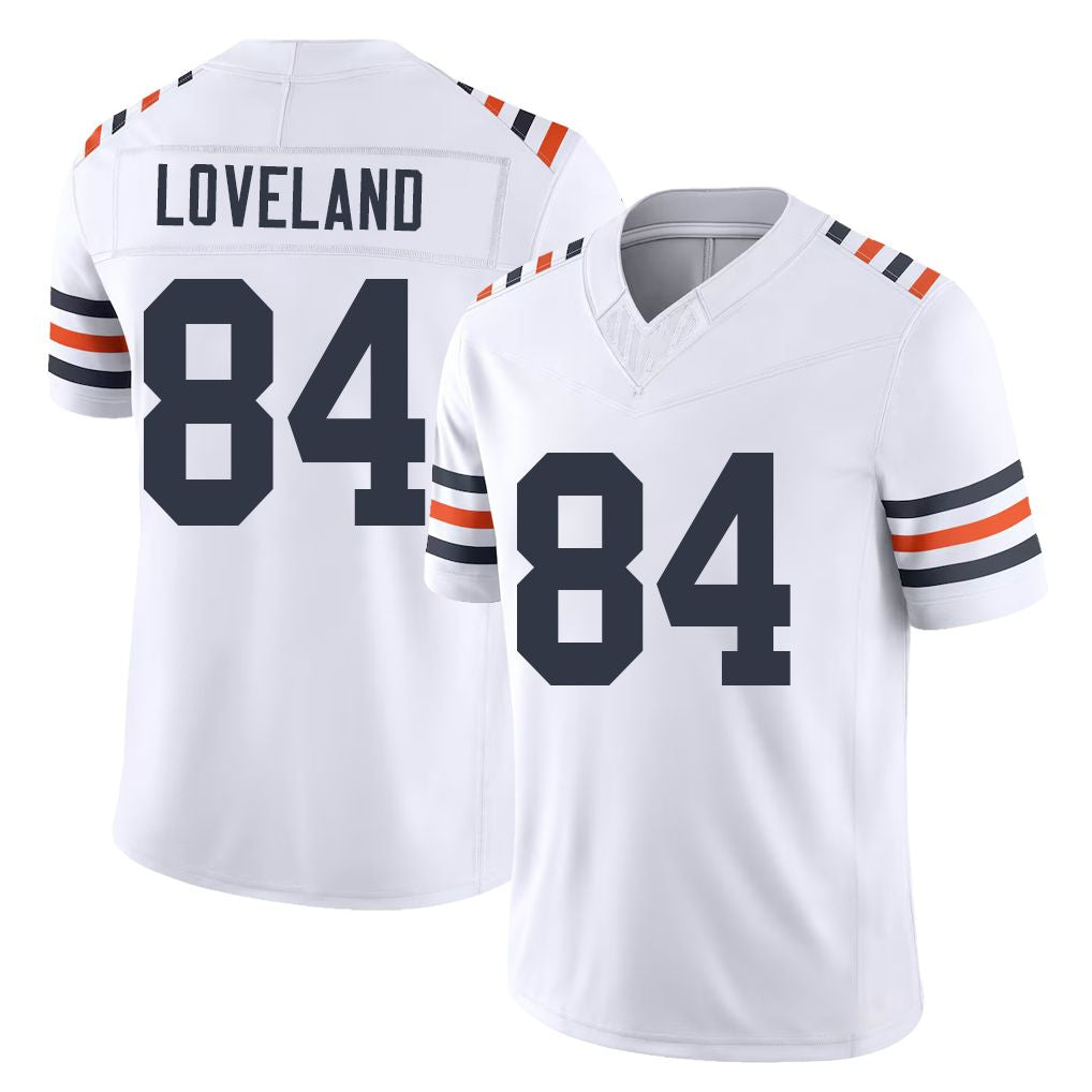 Chicago #84 Colston Football V Neck Short Sleeve White Jersey Loveland For Men Youth Women Gift