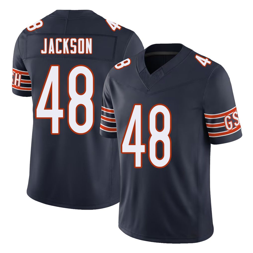Chicago #48 D'Marco Football V Neck Short Sleeve Navy Jersey Jackson For Men Youth Women Gift