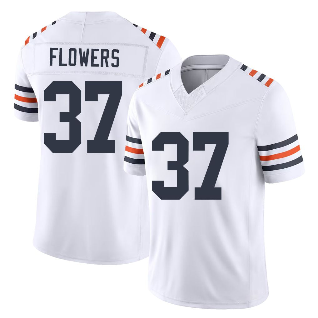 Chicago #37 Dallis Football V Neck Short Sleeve White Jersey Flowers For Men Youth Women Gift