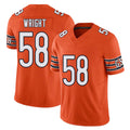 Chicago #58 Darnell Football V Neck Short Sleeve Orange Jersey Wright For Men Youth Women Gift
