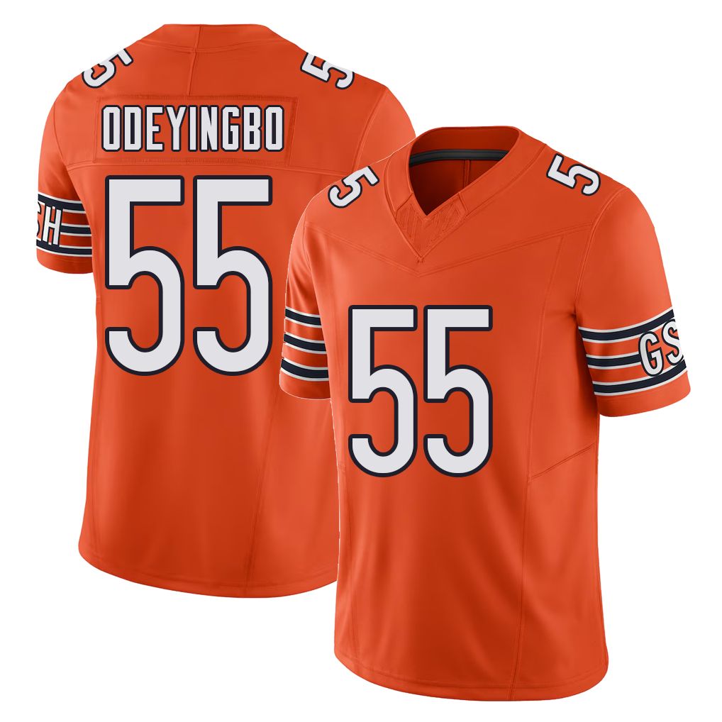 Chicago #55 Dayo Football V Neck Short Sleeve Orange Jersey Odeyingbo For Men Youth Women Gift