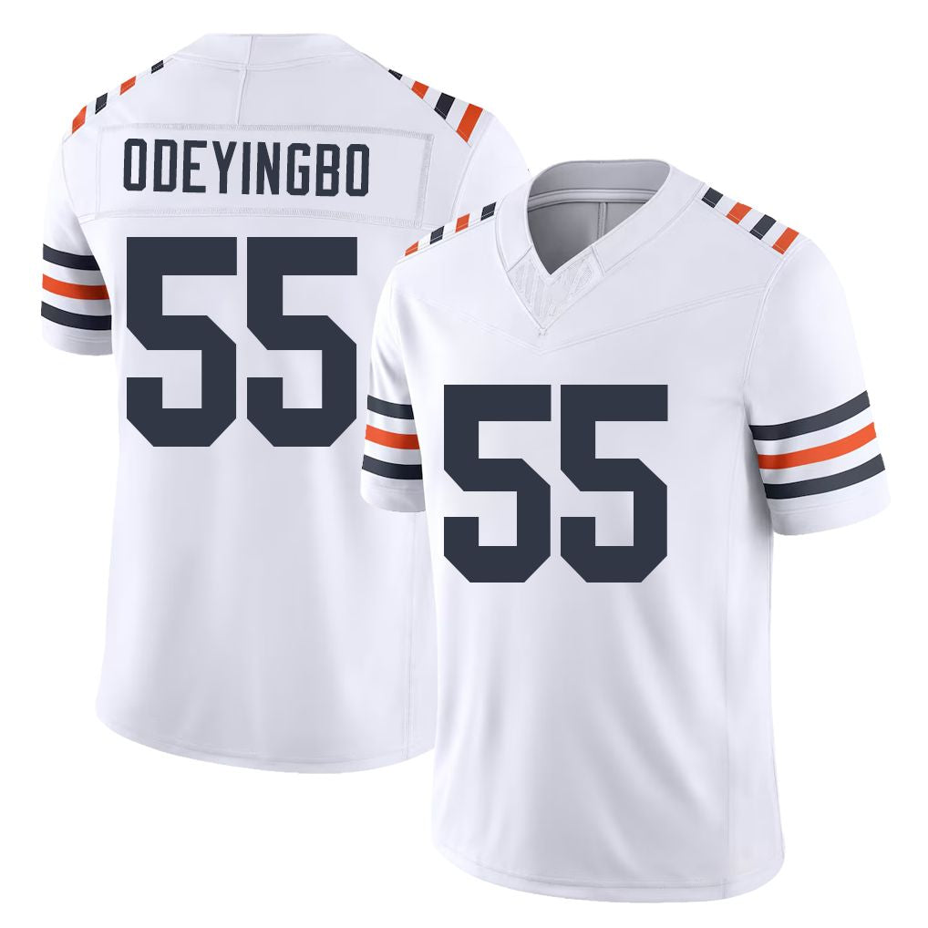 Chicago #55 Dayo Football V Neck Short Sleeve White Jersey Odeyingbo For Men Youth Women Gift