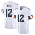 Chicago #12 Devin Football V Neck Short Sleeve White Jersey Bush For Men Youth Women Gift