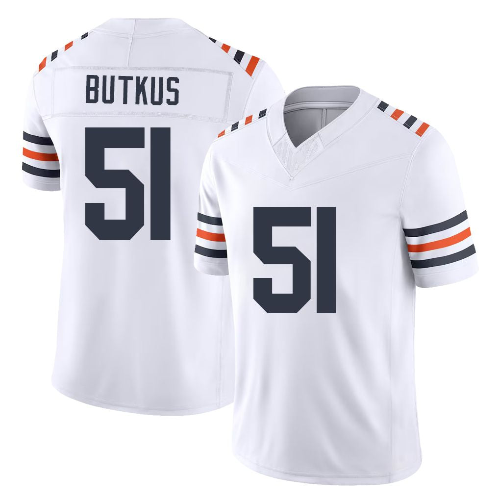 Chicago #51 Dick Football V Neck Short Sleeve White Jersey Butkus For Men Youth Women Gift
