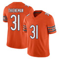 Chicago #31 Dillon Football V Neck Short Sleeve Orange Jersey Thieneman For Men Youth Women Gift