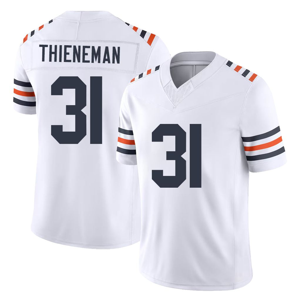 Chicago #31 Dillon Football V Neck Short Sleeve White Jersey Thieneman For Men Youth Women Gift
