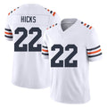 Chicago #22 Elijah Football V Neck Short Sleeve White Jersey Hicks For Men Youth Women Gift