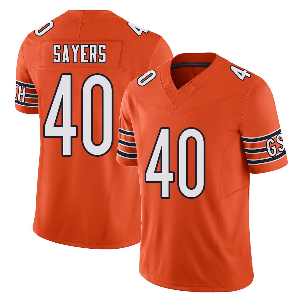 Chicago #40 Gale Football V Neck Short Sleeve Orange Jersey Sayers For Men Youth Women Gift
