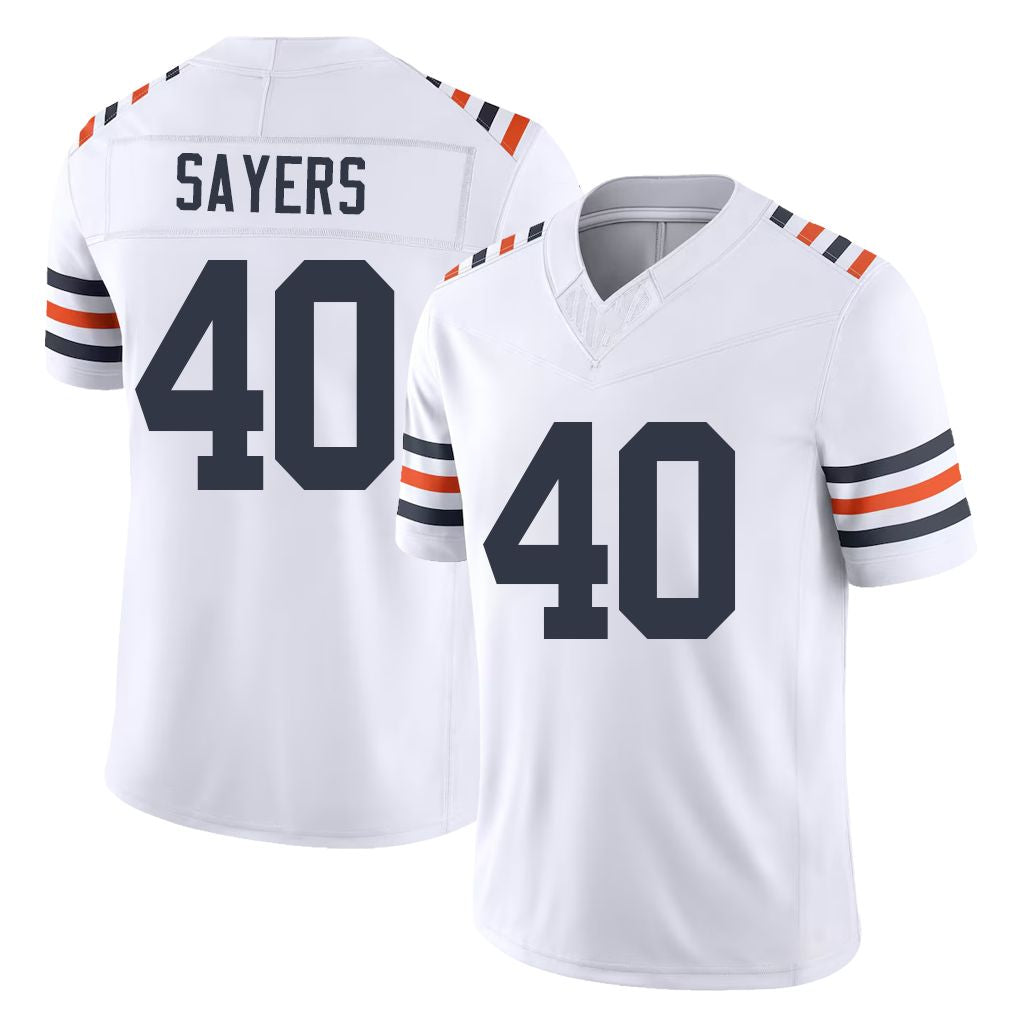 Chicago #40 Gale Football V Neck Short Sleeve White Jersey Sayers For Men Youth Women Gift