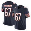 Chicago #67 Garrett Football V Neck Short Sleeve Navy Jersey Bradbury For Men Youth Women Gift