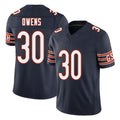 Chicago #30 Gervarrius Football V Neck Short Sleeve Navy Jersey Owens For Men Youth Women Gift