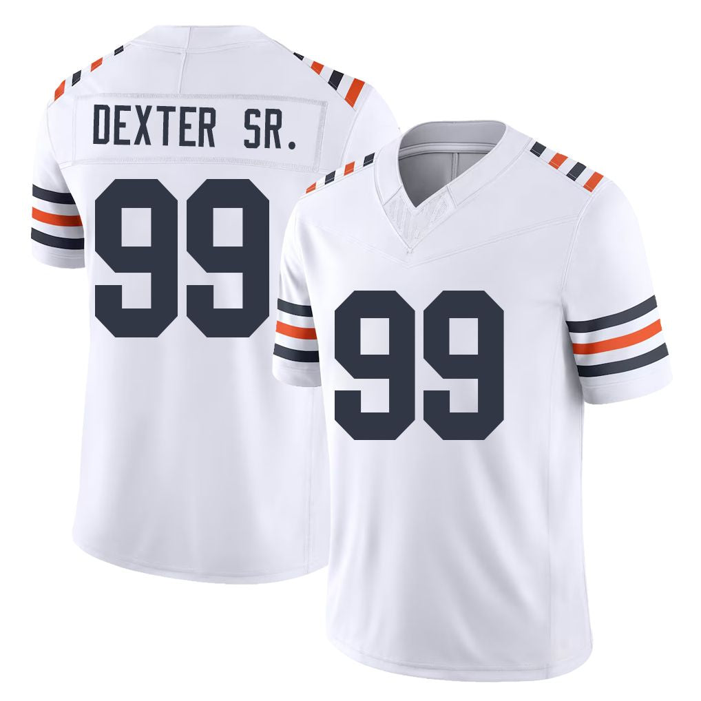 Chicago #99 Gervon Football V Neck Short Sleeve White Jersey Dexter Sr. For Men Youth Women Gift