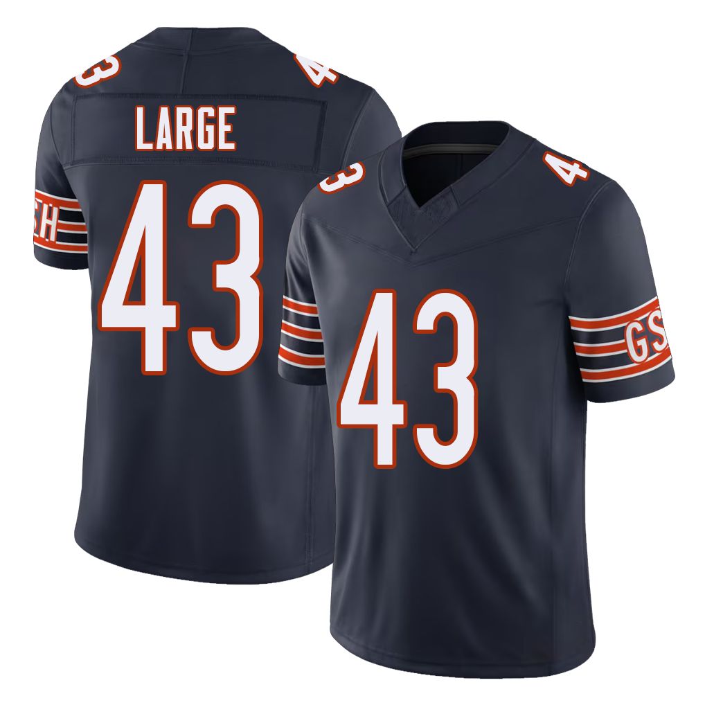 Chicago #43 Hayden Football V Neck Short Sleeve Navy Jersey Large For Men Youth Women Gift