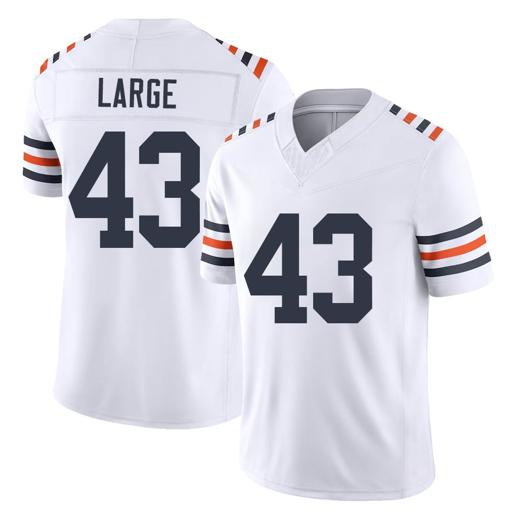 Chicago #43 Hayden Football V Neck Short Sleeve White Jersey Large For Men Youth Women Gift