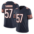Chicago #57 Jack Football V Neck Short Sleeve Navy Jersey Sanborn For Men Youth Women Gift