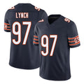 Chicago #97 James Football V Neck Short Sleeve Navy Jersey Lynch For Men Youth Women Gift