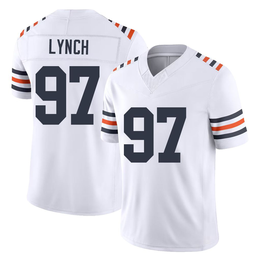 Chicago #97 James Football V Neck Short Sleeve White Jersey Lynch For Men Youth Women Gift