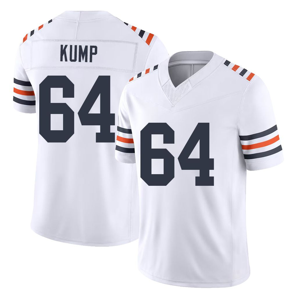 Chicago #64 Jaren Football V Neck Short Sleeve White Jersey  Kump For Men Youth Women Gift