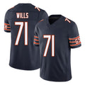 Chicago #71 Jedrick Football V Neck Short Sleeve Navy Jersey Wills For Men Youth Women Gift