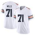 Chicago #71 Jedrick Football V Neck Short Sleeve White Jersey Wills For Men Youth Women Gift