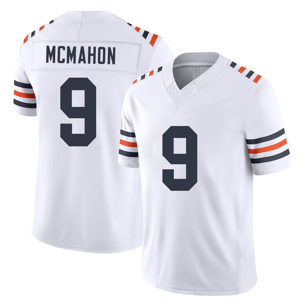 Chicago #9 Jim Football V Neck Short Sleeve White Jersey McMahon For Men Youth Women Gift