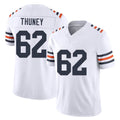 Chicago #62 Joe Football V Neck Short Sleeve White Jersey Thuney For Men Youth Women Gift
