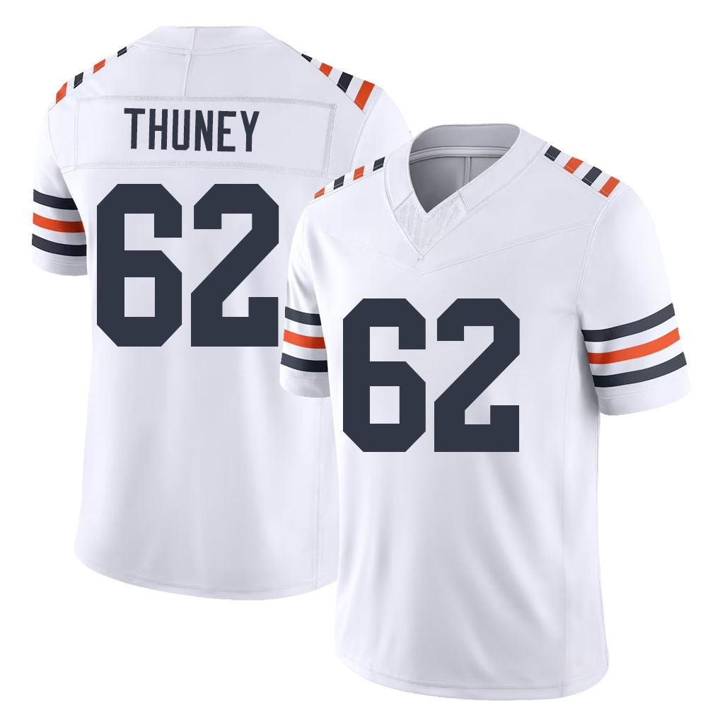 Chicago #62 Joe Football V Neck Short Sleeve White Jersey Thuney For Men Youth Women Gift