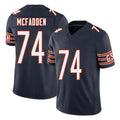 Chicago #74 Jordan Football V Neck Short Sleeve Navy Jersey McFadden For Men Youth Women Gift