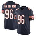 Chicago #96 Jordan Football V Neck Short Sleeve Navy Jersey van den Berg For Men Youth Women Gift