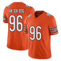 Chicago #96 Jordan Football V Neck Short Sleeve Orange Jersey van den Berg For Men Youth Women Gift