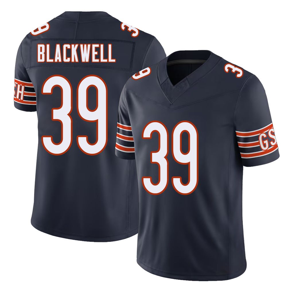 Chicago #39 Josh Football V Neck Short Sleeve Navy Jersey Blackwell For Men Youth Women Gift