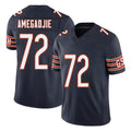 Chicago #72 Kiran Football V Neck Short Sleeve Navy Jersey Amegadjie For Men Youth Women Gift