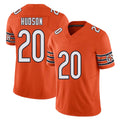 Chicago #20 Kyron Football V Neck Short Sleeve Orange Jersey Hudson For Men Youth Women Gift