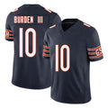 Chicago #10 Luther Football V Neck Short Sleeve Navy Jersey Burden III For Men Youth Women Gift