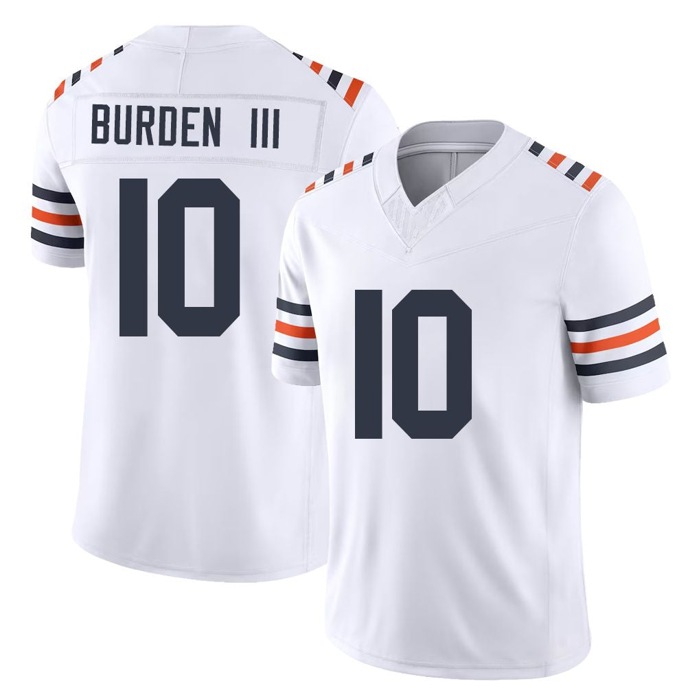 Chicago #10 Luther Football V Neck Short Sleeve White Jersey Burden III For Men Youth Women Gift