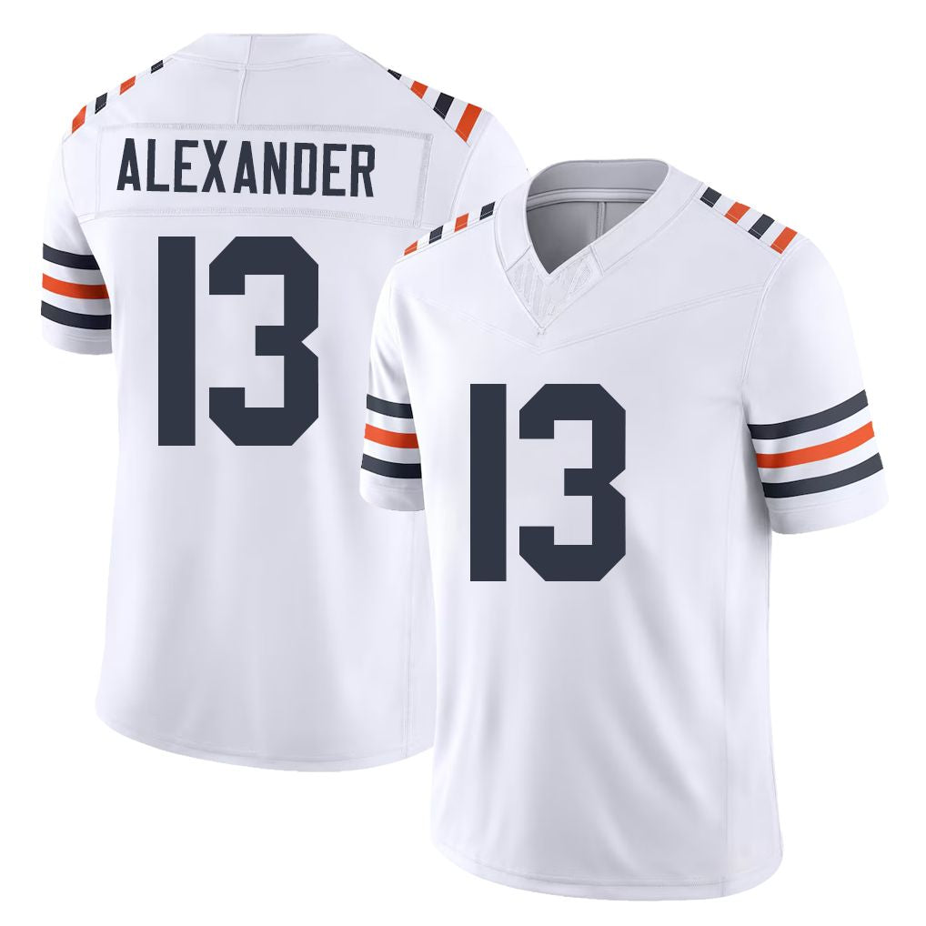 Chicago #13 Maurice Football V Neck Short Sleeve White Jersey Alexander For Men Youth Women Gift