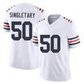 Chicago #50 Mike Football V Neck Short Sleeve White Jersey Singletary For Men Youth Women Gift