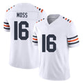 Chicago #16 Miller Football V Neck Short Sleeve White Jersey Moss For Men Youth Women Gift