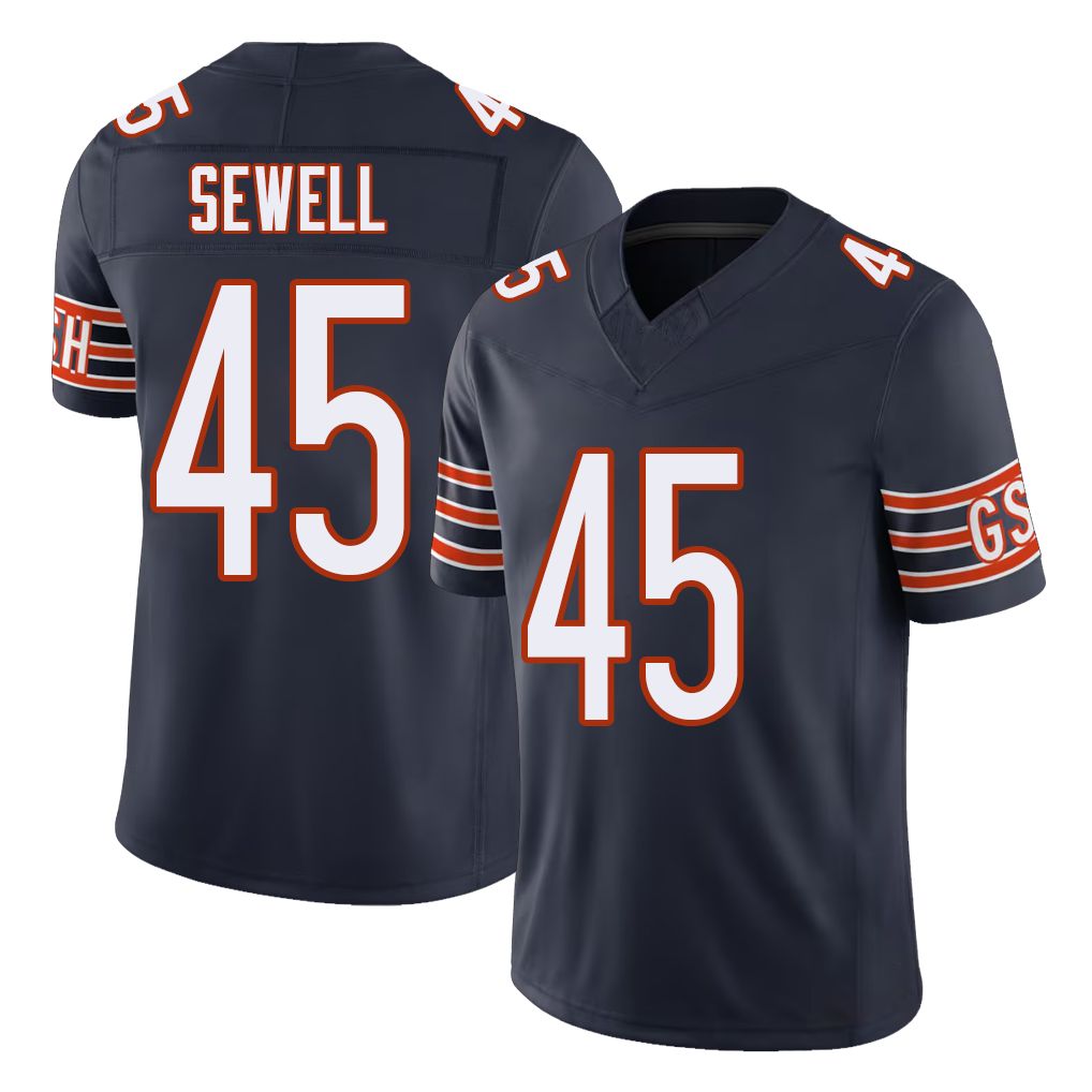 Chicago #45 Nephi Football V Neck Short Sleeve Navy Jersey Sewell For Men Youth Women Gift