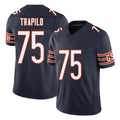 Chicago #75 Ozzy Football V Neck Short Sleeve Navy Jersey Trapilo For Men Youth Women Gift