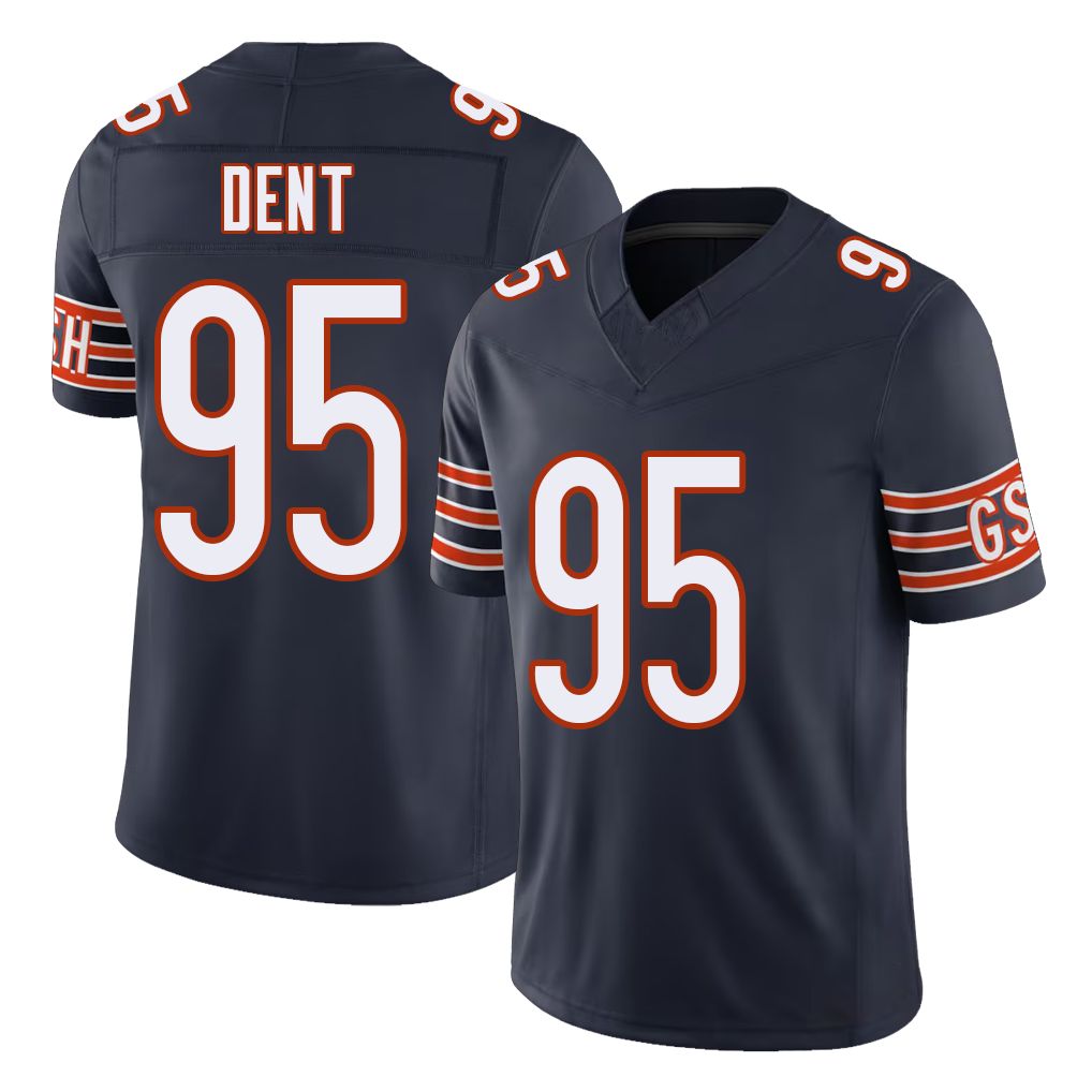 Chicago #95 Richard Football V Neck Short Sleeve Navy Jersey Dent For Men Youth Women Gift