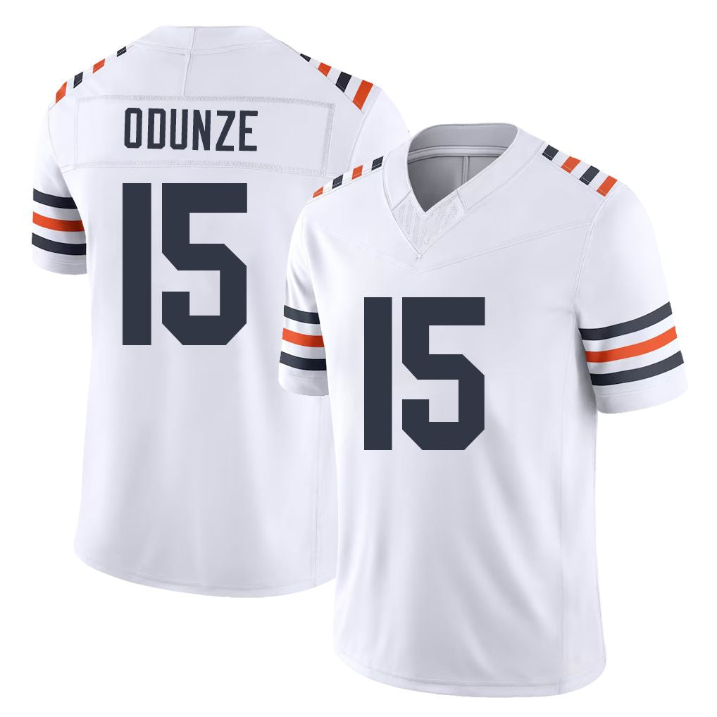 Chicago #15 Rome Football V Neck Short Sleeve White Jersey Odunze For Men Youth Women Gift