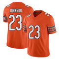 Chicago #23 Roschon Football V Neck Short Sleeve Orange Jersey Johnson For Men Youth Women Gift