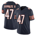 Chicago #47 Ruben Football V Neck Short Sleeve Navy Jersey Hyppolite II For Men Youth Women Gift