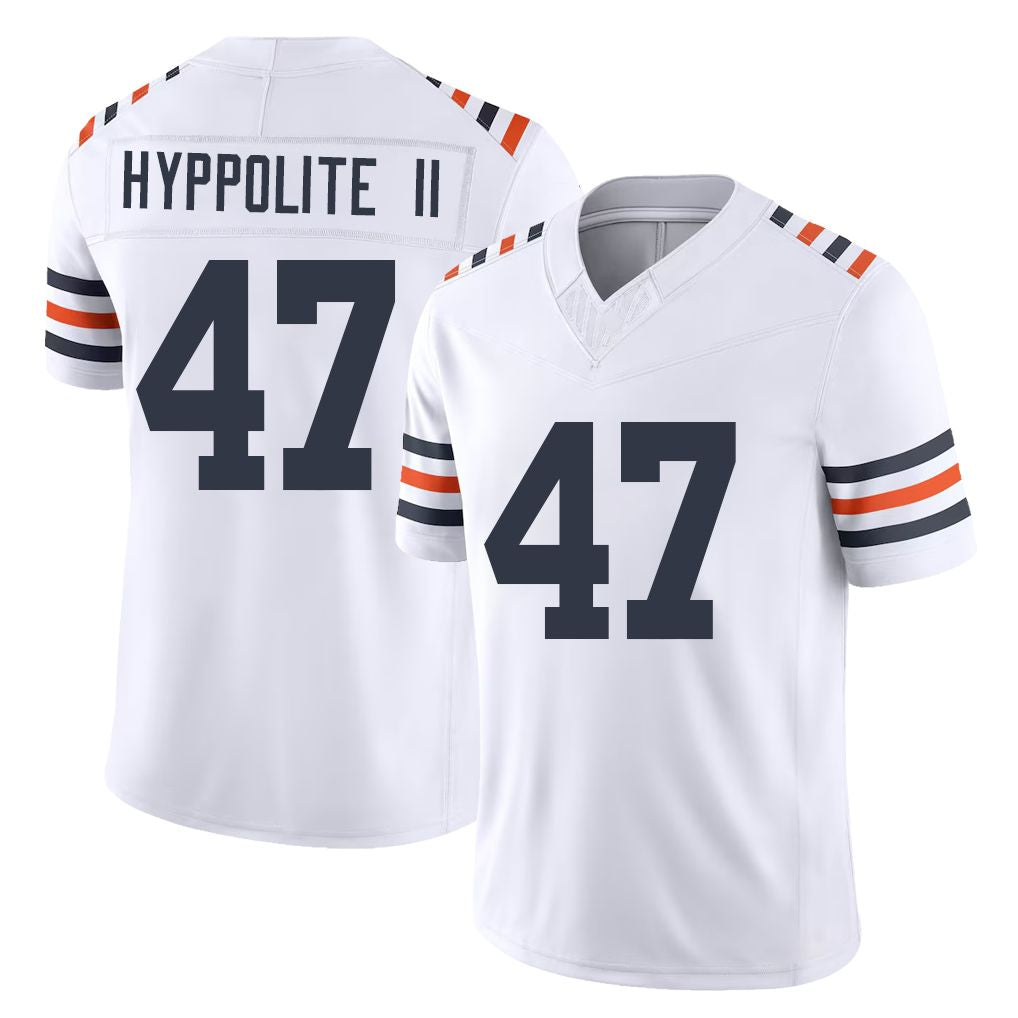 Chicago #47 Ruben Football V Neck Short Sleeve White Jersey Hyppolite II For Men Youth Women Gift