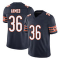 Chicago #36 Salvon Football V Neck Short Sleeve Navy Jersey Ahmed For Men Youth Women Gift